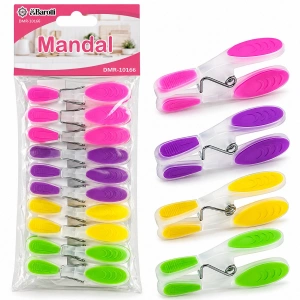 10pcs Renkli Silikon Ağız - Bas-aç Şeffaf Plastik Mandal (5580)
