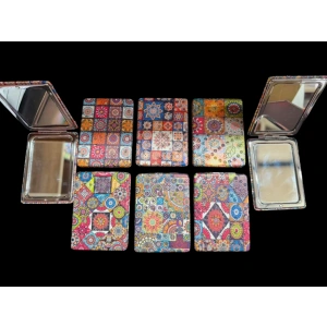 12li Büyüteçli Dikdörtgen Cep Aynası Mz