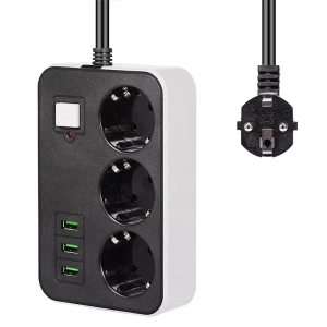 3 Usb’li 3’lü 1.8 M Akım Korumalı Priz (5580)