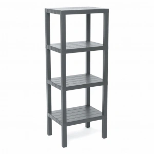 4 Raflı Gri Modüler Ünite Plastik 38x29x100 Cm (5580)
