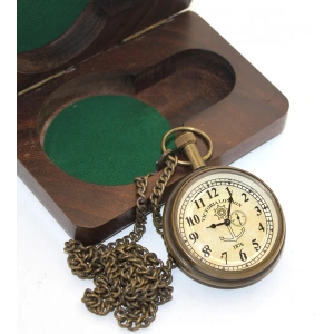 Ahşap Kutulu Pirinç Köstekli Saat Model 6