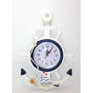 Ahşap Marin Duvara Asmalı Dümenli Saat Alk2446