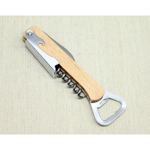 Ahşap Paslanmaz Çelik Tirbuşon Açacak