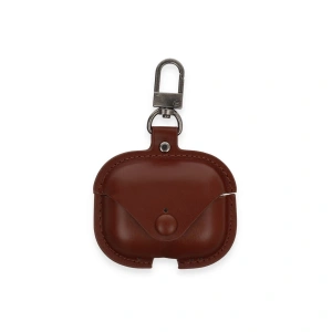 Airpods 3 (3.nesil) Çanta Deri Kılıf - Kahverengi