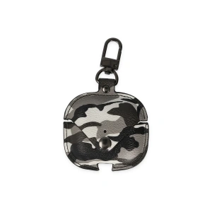 Airpods Pro 2 (2.nesil) Çanta Kamuflaj Deri Kılıf - Gri