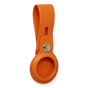 Airtag Askılı Deri Kılıf - Turuncu