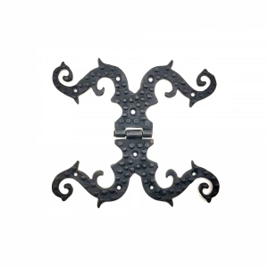 Antika Tarz Dekoratif Pirinç Süslü Menteşe - 190x170 Mm, Oksit