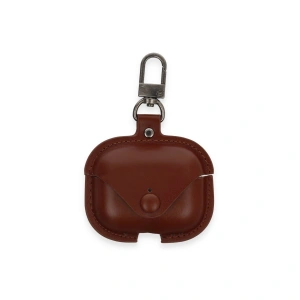 Apple Airpods 3 (3.nesil) Çanta Deri Kılıf - Kahverengi