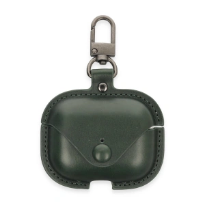 Apple Airpods Pro 2 (2.nesil) Çanta Deri Kılıf - Haki Yeşil