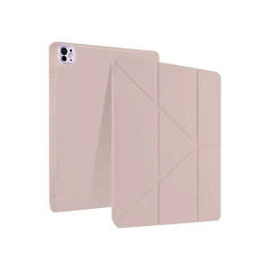Apple İpad Pro 13 (2024) Kılıf Kalemlikli Mars Tablet Kılıfı - Rose Gold