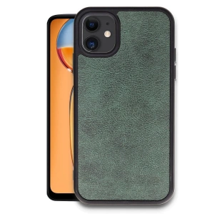 Apple İphone 11 Kılıf Aras Deri Kapak - Koyu Yeşil