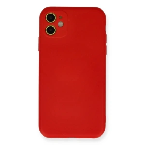 Apple İphone 11 Kılıf Nano İçi Kadife Silikon - Kırmızı