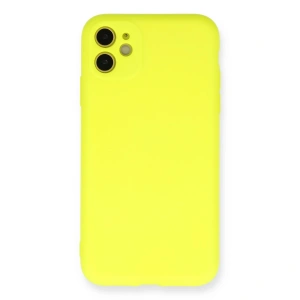 Apple İphone 11 Kılıf Nano İçi Kadife Silikon - Sarı