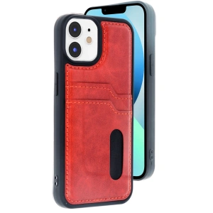 Apple İphone 11 Kılıf Sara Kartvizitli Deri Kılıf - Kırmızı