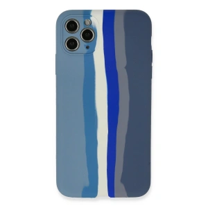Apple İphone 11 Pro Kılıf Ebruli Lansman Silikon - Mavi-gri