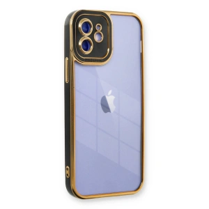 Apple İphone 12 Kılıf Liva Lens Silikon - Siyah