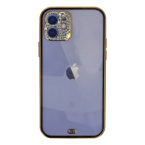 Apple İphone 12 Kılıf Liva Taşlı Silikon - Siyah