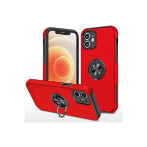 Apple İphone 12 Mini Kılıf Elit Yüzüklü Kapak - Kırmızı