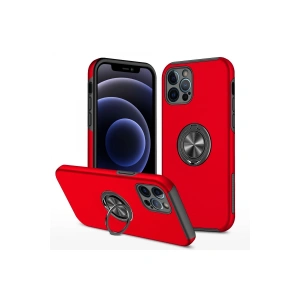 Apple İphone 12 Pro Kılıf Elit Yüzüklü Kapak - Kırmızı