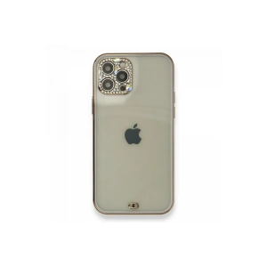 Apple İphone 12 Pro Kılıf Liva Taşlı Silikon - Mor