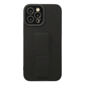 Apple İphone 12 Pro Max Kılıf Mega Standlı Silikon - Siyah
