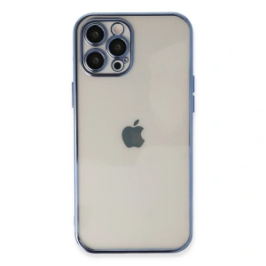 Apple İphone 12 Pro Max Kılıf Razer Lensli Silikon - Açık Mavi