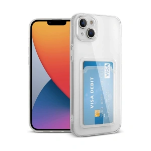 Apple İphone 13 Kılıf Kart Şeffaf Silikon - Şeffaf