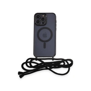 Apple İphone 13 Pro Kılıf Divo Lazer Askılı Magsafe Kapak - Siyah