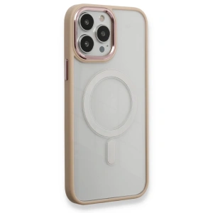 Apple İphone 13 Pro Kılıf Room Magneticsafe Silikon - Pudra