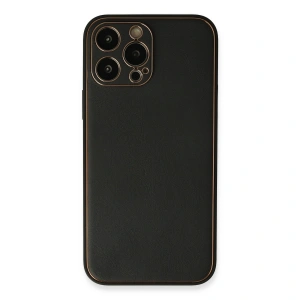 Apple İphone 13 Pro Max Kılıf Coco Deri Silikon Kapak - Siyah