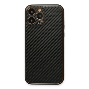 Apple İphone 13 Pro Max Kılıf Coco Karbon Silikon - Siyah