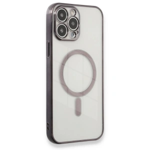 Apple İphone 13 Pro Max Kılıf Magneticsafe Lazer Silikon - Siyah