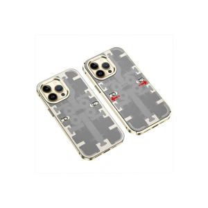 Apple İphone 13 Pro Max Kılıf Mekanik Bumper Kapak - Gold