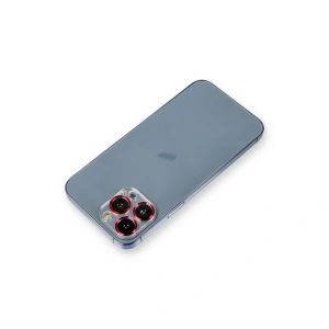 Apple İphone 13 Pro Metal Kamera Lens Koruma Cam - Kırmızı