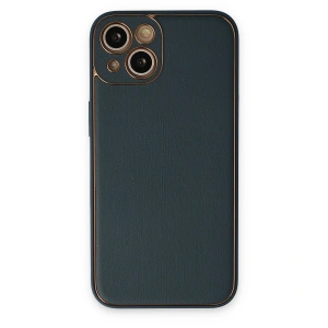 Apple İphone 14 Plus Kılıf Coco Deri Silikon Kapak - Yeşil