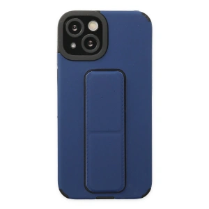 Apple İphone 14 Plus Kılıf Mega Standlı Silikon - Mavi