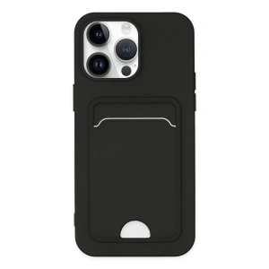 Apple İphone 14 Pro Kılıf Kelvin Kartvizitli Silikon - Siyah