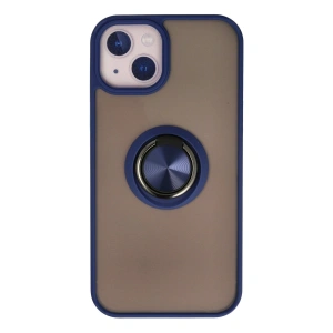 Apple İphone 15 Kılıf Montreal Yüzüklü Silikon Kapak - Lacivert