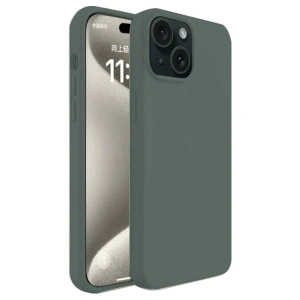 Apple İphone 15 Plus Kılıf First Silikon - Koyu Yeşil