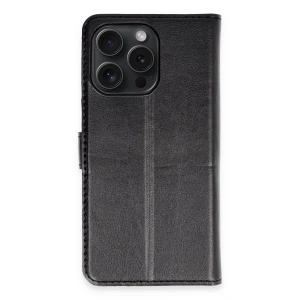 Apple İphone 15 Pro Max Kılıf Trend S Plus Kapaklı Kılıf - Siyah