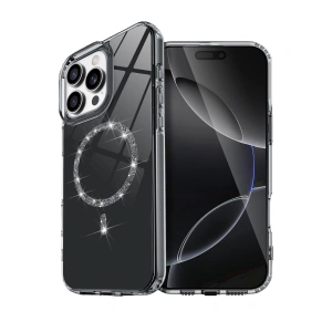 Apple İphone 15 Pro Max Live Diamond Magsafe Kapak - Siyah