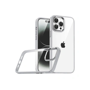 Apple İphone 15 Pro Max Razer Lensli Silikon - Gümüş