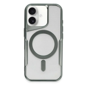 Apple İphone 16 Kılıf Boyi Magsafe Silikon Kapak - Yeşil