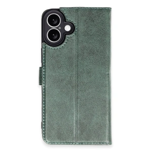 Apple İphone 16 Kılıf Trend S Plus Kapaklı Kılıf - Yeşil