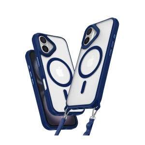 Apple İphone 16 Plus Kılıf Enka Magsafe Silikon Kılıf - Lacivert