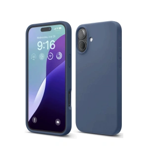 Apple İphone 16 Plus Kılıf Nano İçi Kadife Silikon - Lacivert