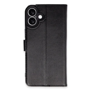 Apple İphone 16 Plus Kılıf Trend S Plus Kapaklı Kılıf - Siyah