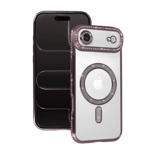 Apple İphone 17 Air Joke Simli Magneticsafe Kılıf - Pembe