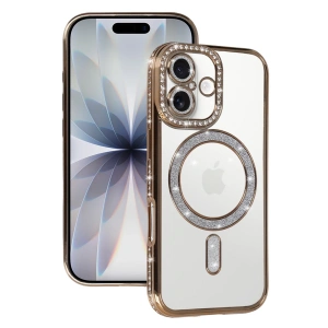 Apple İphone 17 Joke Simli Magneticsafe Kılıf - Gold