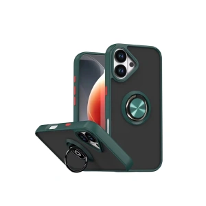 Apple İphone 17 Montreal Yüzüklü Silikon Kapak - Yeşil